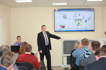 Workshop on organization of manufacture of CO2 refrigerating equipment and presentation of a working model of a CO2 refrigerating unit for a retail food store