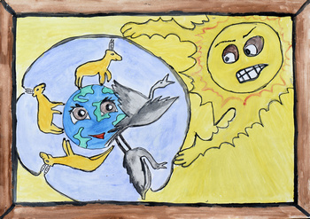 Take care of the ozone layer and the Earth climate! Yulia KIM, 9 years, Voskhod settlement, Republic of Kalmykia